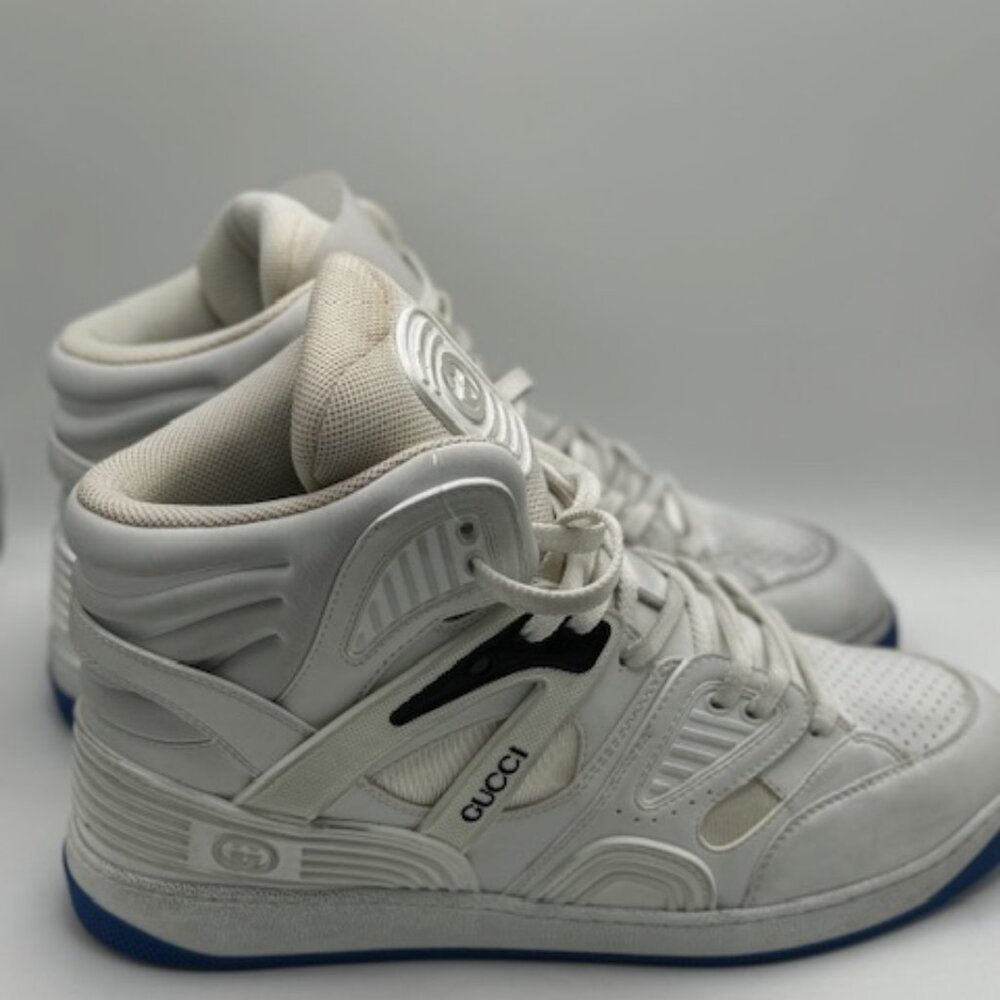 Gucci Men's Basket High-Top Sneakers 12 - Picture 2 of 11